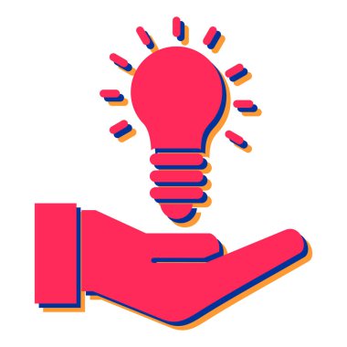 Fikir vektörü çizimine sahip el ele tutuşan ampul