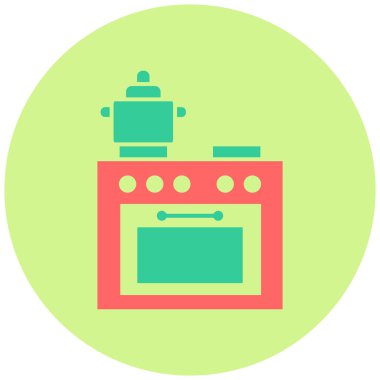 Yemek Fırını. Web simgesi basit illüstrasyon