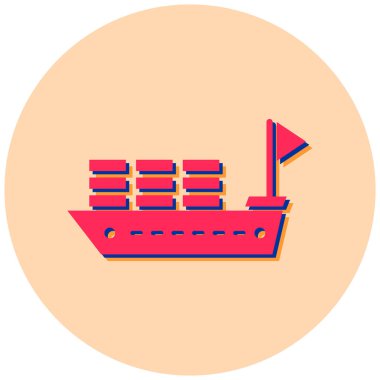 Gemi. Web simgesi basit illüstrasyon