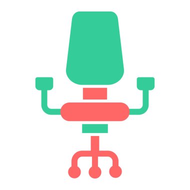 ofis sandalyesi ikon vektör illüstrasyonu