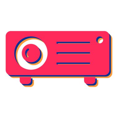 Video kamera simgesi. Web tasarımı için radyo makarası vektör simgelerinin düz çizimi