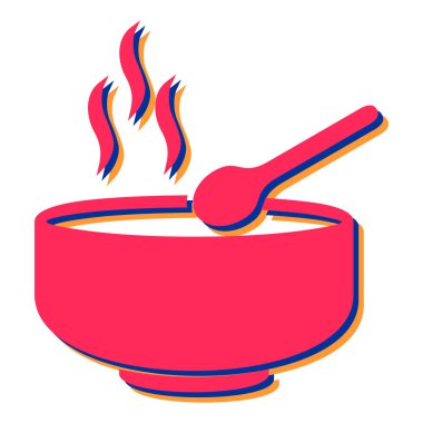 çorba simgesi vektör illüstrasyonu