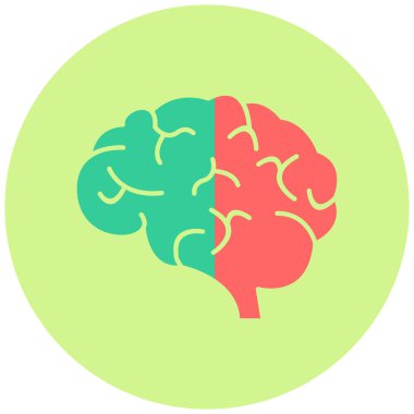 Beyin. Web simgesi basit illüstrasyon