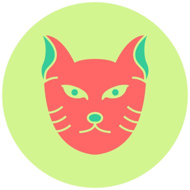 Kedi. Web simgesi basit illüstrasyon