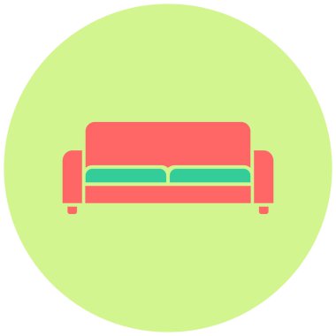 Sofa modern simgesinin vektör illüstrasyonu 