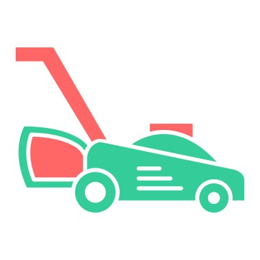 Çim biçme makinesi ikonu. Web için traktör kamyon vektör simgelerinin basit çizimi