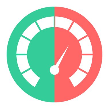 Saat simgesi. Web için hız göstergesi vektör simgelerinin düz çizimi