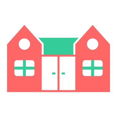 Bina. Web simgesi basit illüstrasyon