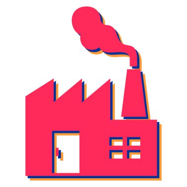 Fabrika binası ikonu. vektör illüstrasyonu