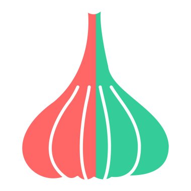 Sarımsak ikonu. Web için soğan vektör simgelerinin düz çizimi