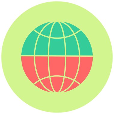 Küre. Web simgesi basit illüstrasyon