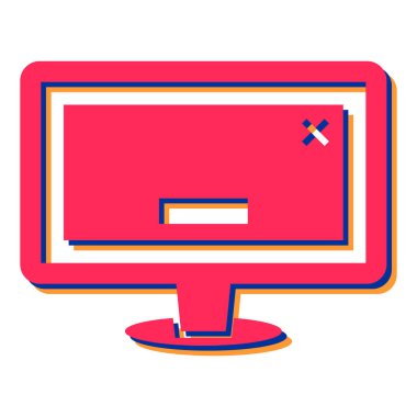 bilgisayar monitörü ikon vektör illüstrasyonu