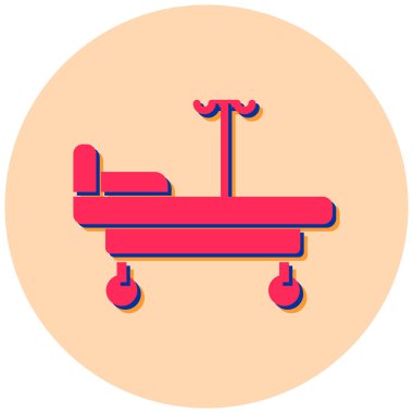 Hastane yatağı. Web simgesi basit illüstrasyon