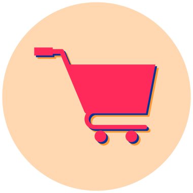 Alışveriş arabası. Basit resimleme