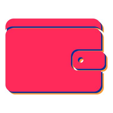 Cüzdan ikonu. Web için çanta vektör simgelerinin düz çizimi