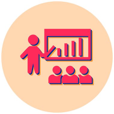 Sunum. Web simgesi basit illüstrasyon