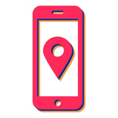 GPS navigasyon vektör çizimine sahip akıllı telefon