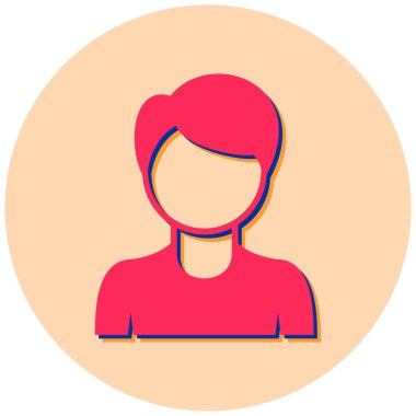 Kadın avatar ikonu. Basit tasarım