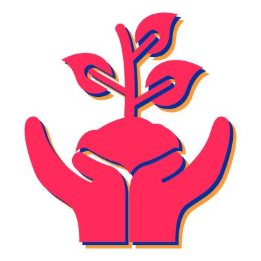 Çiçekli bir bitkiyi tutan el.