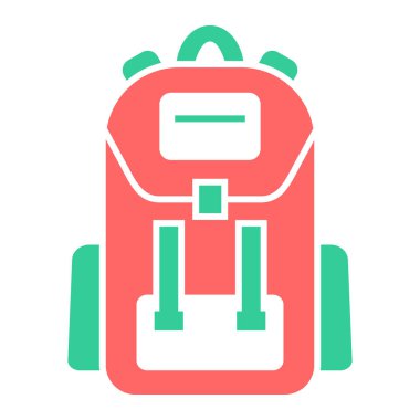 Sırt çantası. Web simgesi basit illüstrasyon