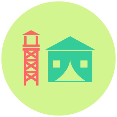 Askeri Üs. Web simgesi basit illüstrasyon