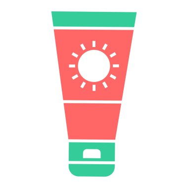 Güneş kremi ikonu vektörü. Tahtada güneş kremi.