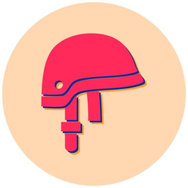 Miğfer. Web simgesi basit illüstrasyon