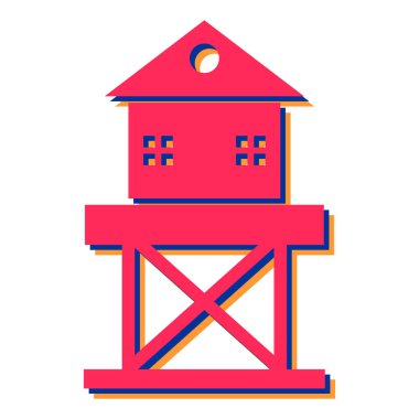 Çiftliğin vektör çizimi. Web için ev ve doğa sembolleri koleksiyonu.