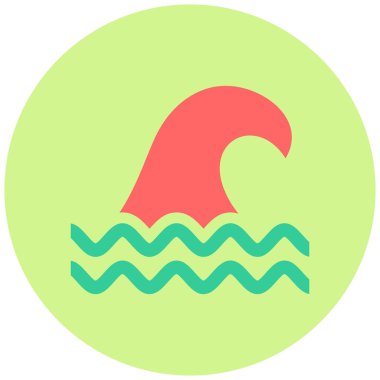 Su dalgası. Web simgesi basit illüstrasyon