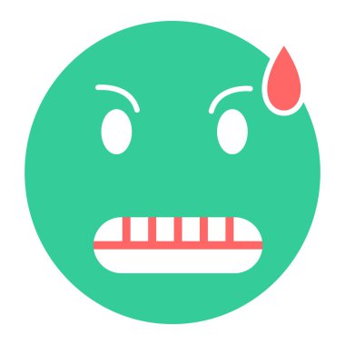 kızgın yüz ifadesi ikon vektör illüstrasyon tasarımı