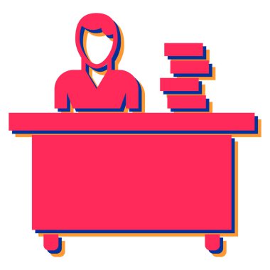 Kitaplı ve kitaplı kadın vektör çizimi tasarımı