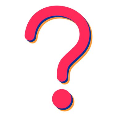 Soru işareti simgesi. Web için kırmızı ünlem vektör simgelerinin düz çizimi