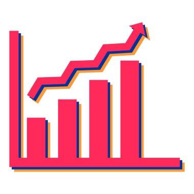 Kırmızı ve beyaz çubuk grafiğinin vektör çizimi