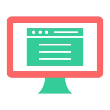 Monitör. Web simgesi basit illüstrasyon