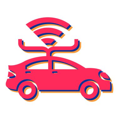 Araba taşıma simgesi. Beyaz arkaplanda izole edilmiş web tasarımı için taksi aracı vektör simgelerinin izometriği