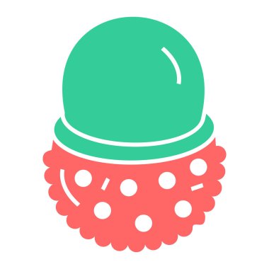 Kestane ikonu. Beyaz arkaplanda bere vektör çiziminin izometriği