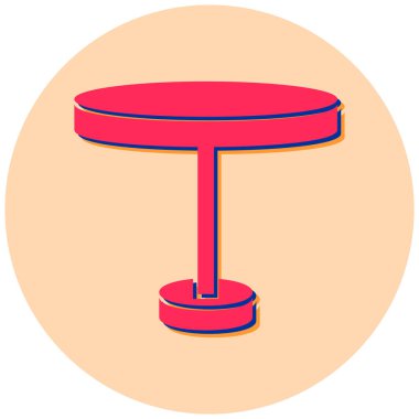 Masa lambası ikonu. Web için ahşap sandalye vektör simgelerinin özet çizimi