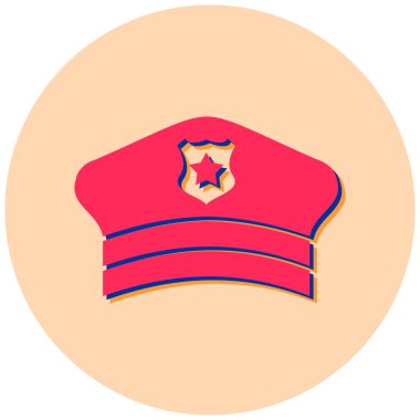 polis şapka vektör simgesi modern basit tasarım