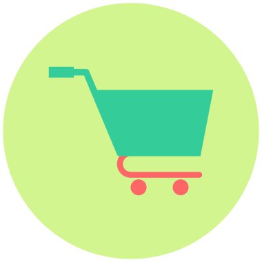 Alışveriş arabası simgesi, basit tasarım vektörü çizimi