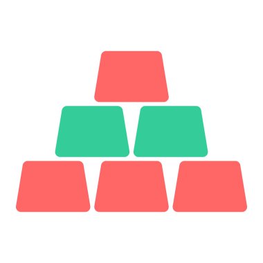 Altın külçeler. Basit illüstrasyon