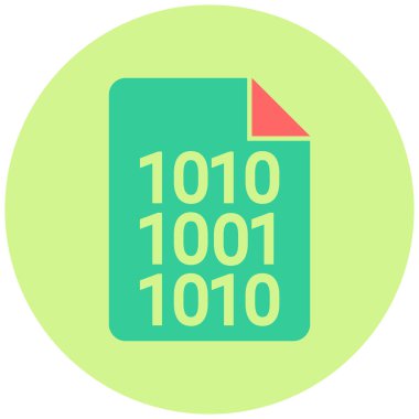 Basit bir şekilde ikili kod vektör illüstrasyon simgesi