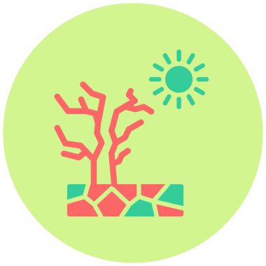 Kuraklık. Web simgesi basit illüstrasyon