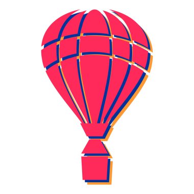 Sıcak hava balonu ikonu. Web tasarımı için aerostat vektör sembolünün düz çizimi