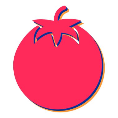 Domates ikonu. Web için kırmızı biber vektör simgelerinin düz çizimi