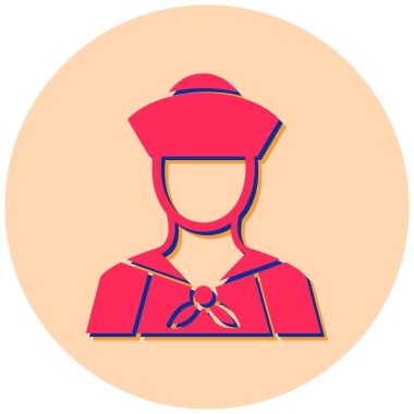 Kasklı bir kadının vektör çizimi