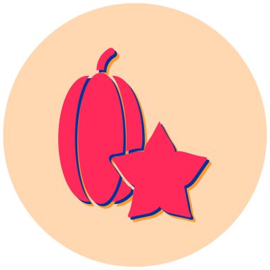 Cadılar Bayramı Balkabağı ikonu, vektör illüstrasyonu