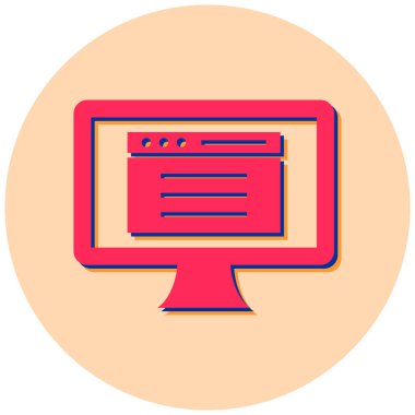 Bilgisayar. Web simgesi basit illüstrasyon
