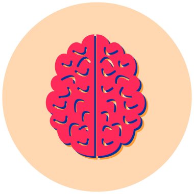 Beyin. Web simgesi basit illüstrasyon