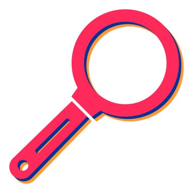 Büyüteç simgesi. Arama vektör işareti karikatürü. izole kontur sembolü