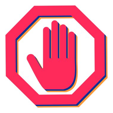 dur işareti simgesi, vektör çizimi